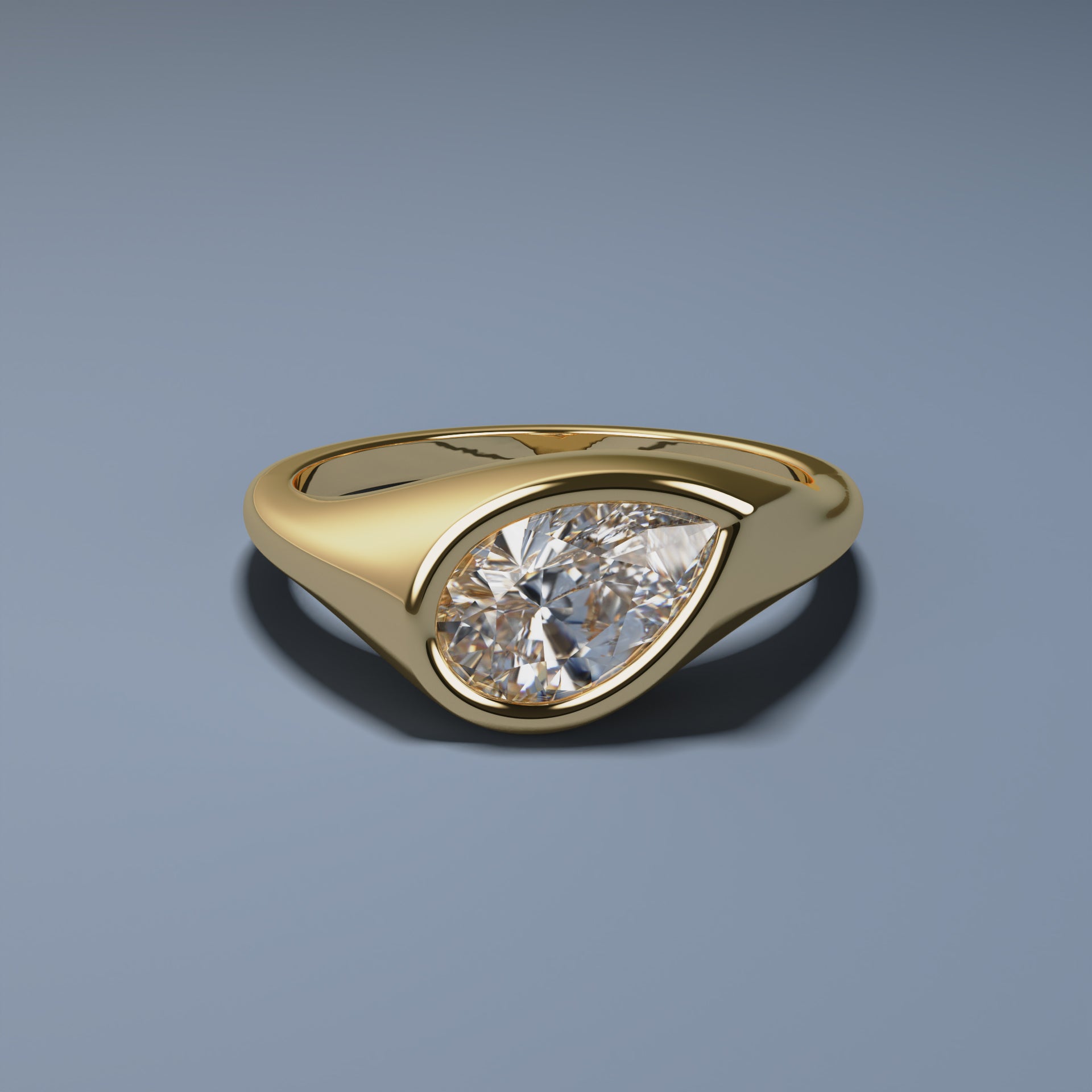 1ct Pear Diamond - OBLIQUE