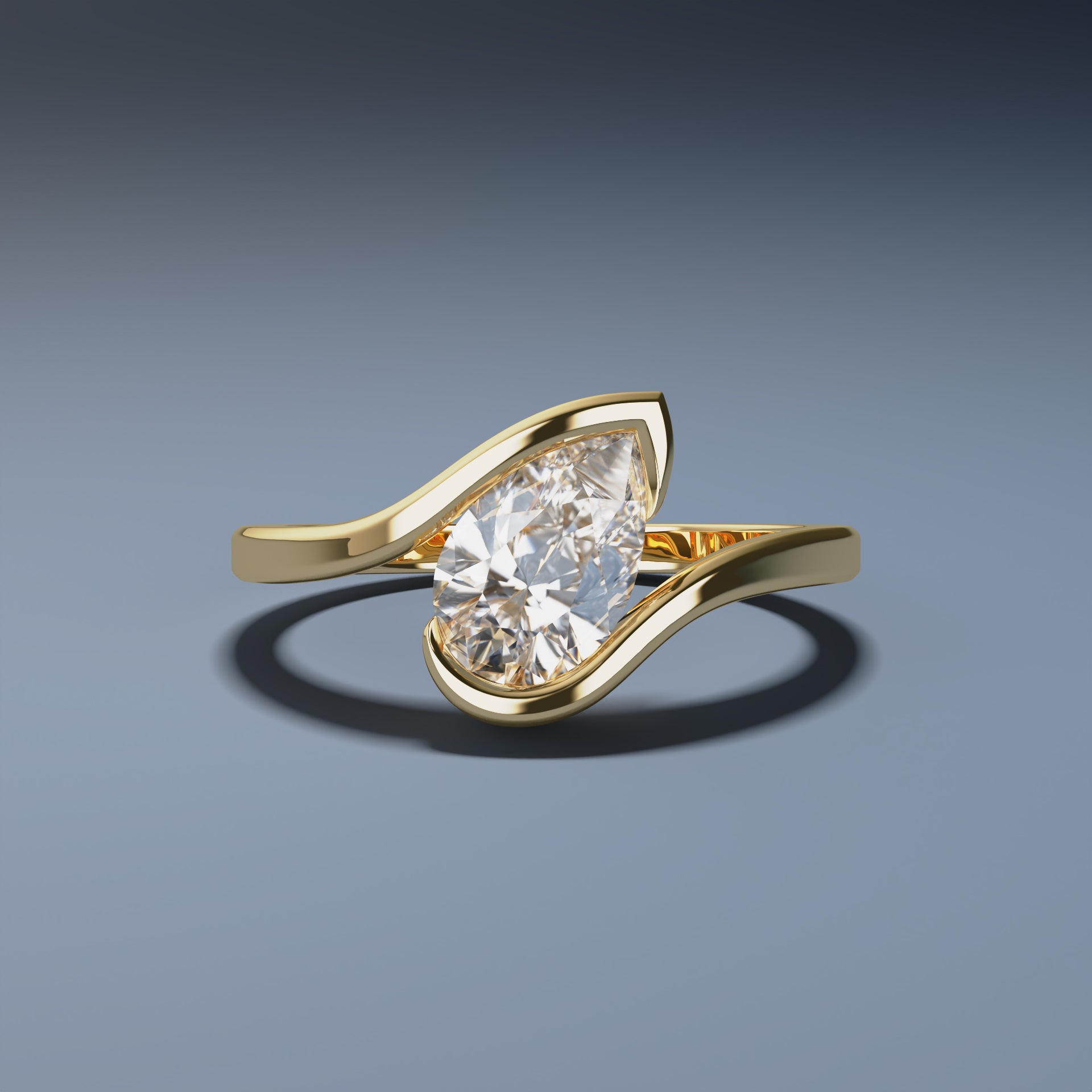 1ct Pear Diamond Solitaire - SWEPT