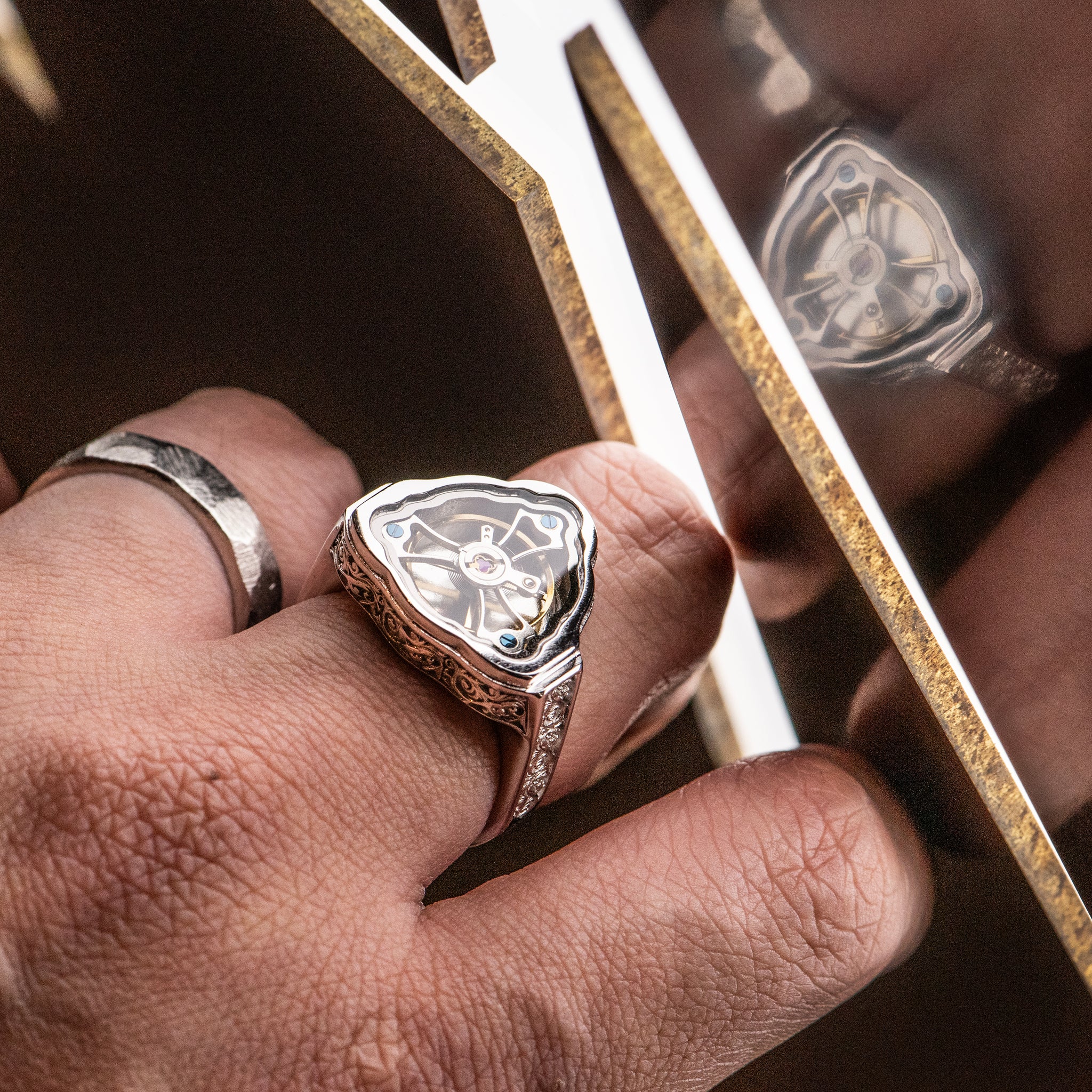 Silver Spinner Ring - CELESTIME - AHW Studio
