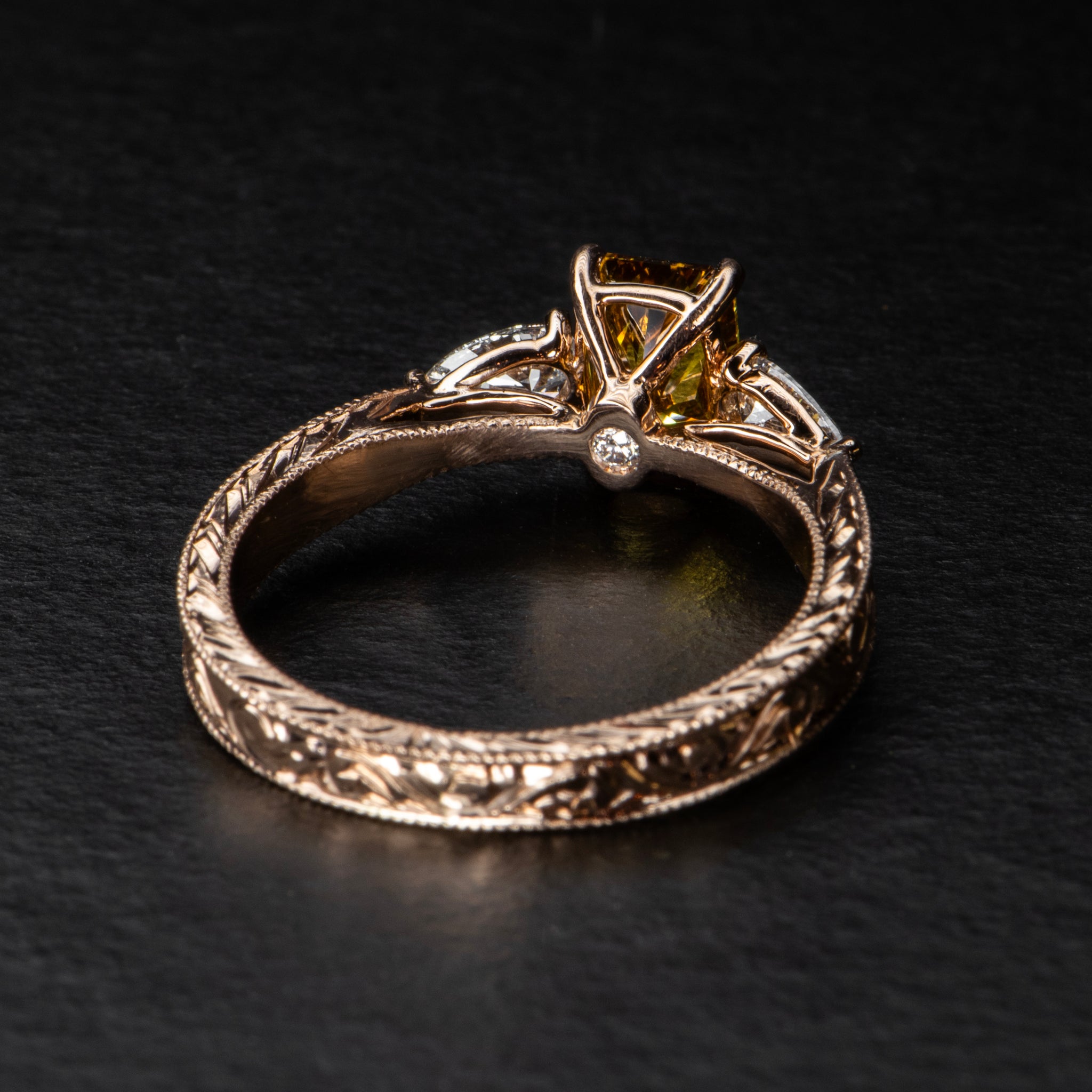 Champagne Diamond Engagement Ring - FLORENCE - AHW Studio