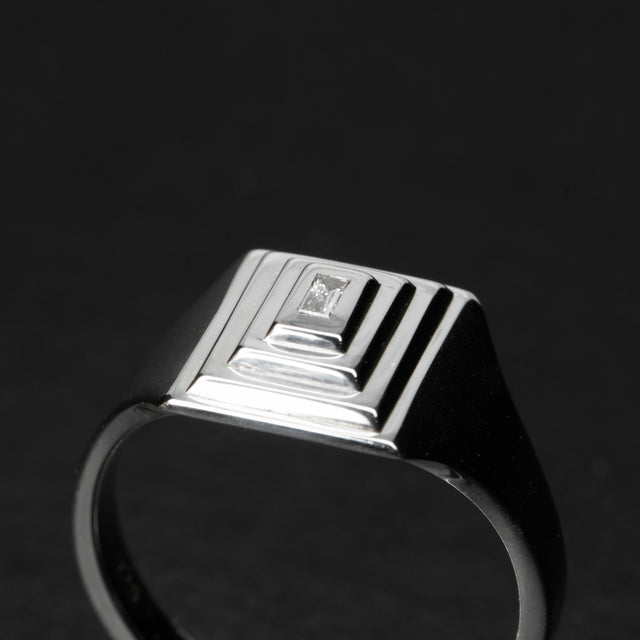 Baguette Diamond Signet - KEYSTONE - AHW Studio