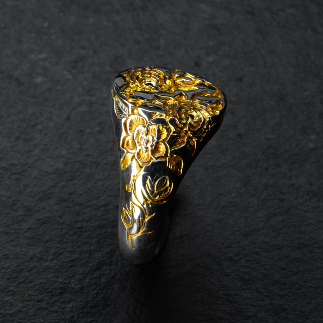 Ruby & Gold Rose Ring - BRIARHEART