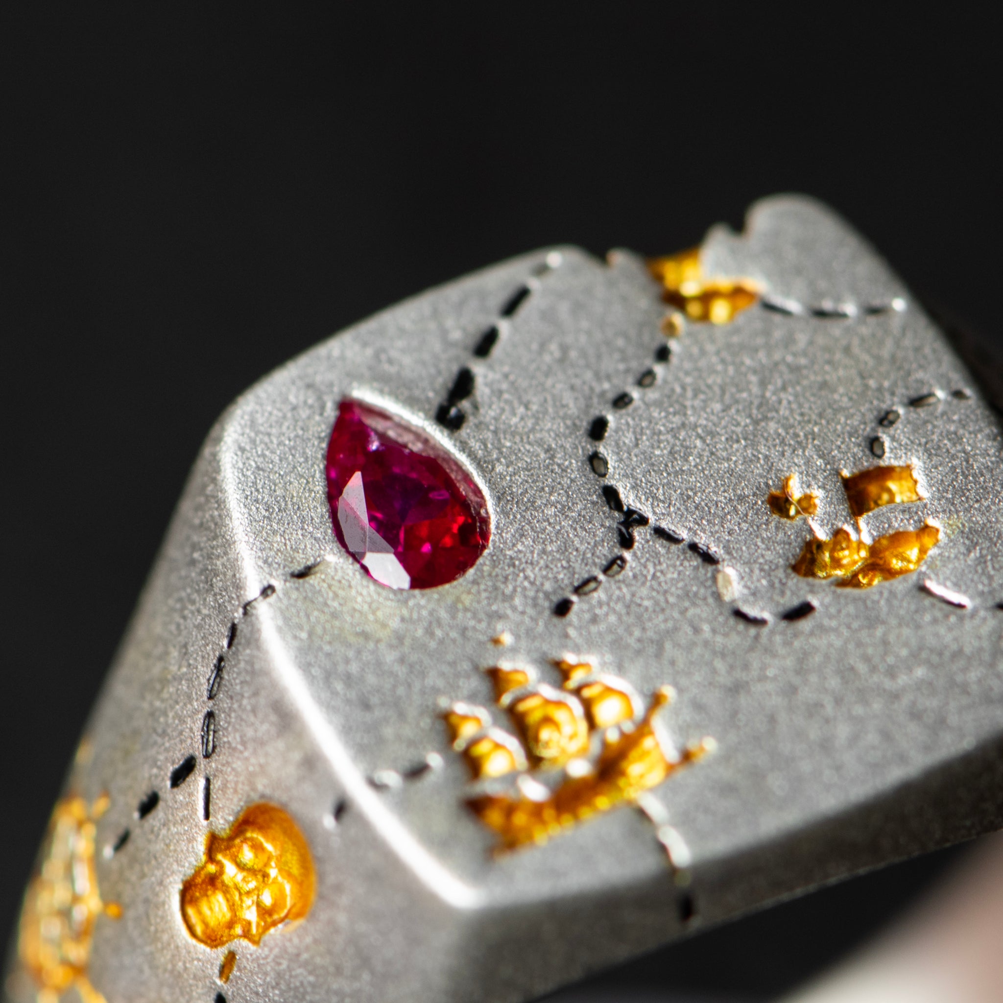Gold Inlay • Ruby • Signet - DEAD RECKONING - AHW Studio