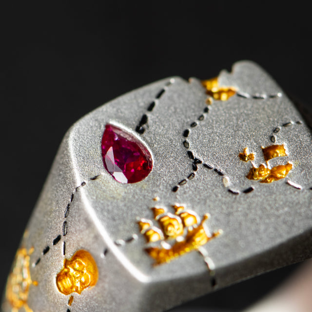 Gold Inlay • Ruby • Signet - DEAD RECKONING