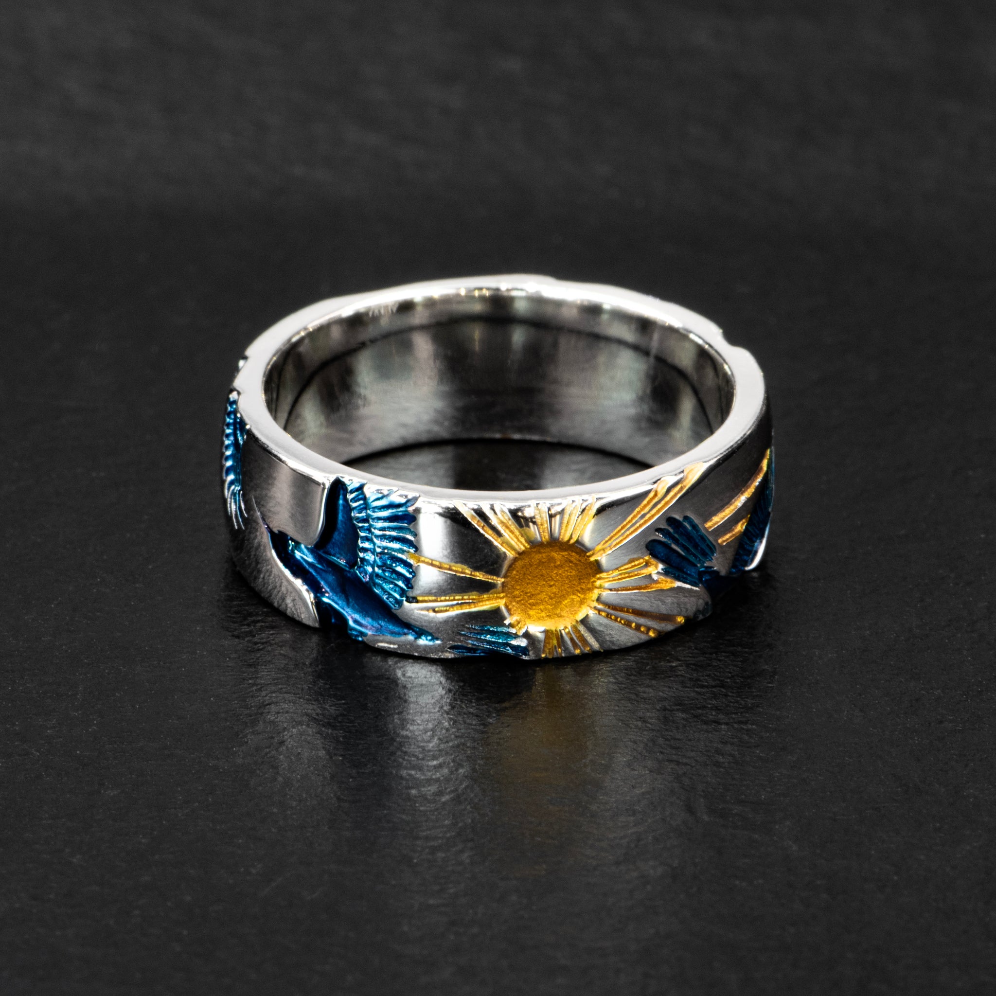 6mm Blue & Gold Band - CERULEAN FLIGHT - AHW Studio