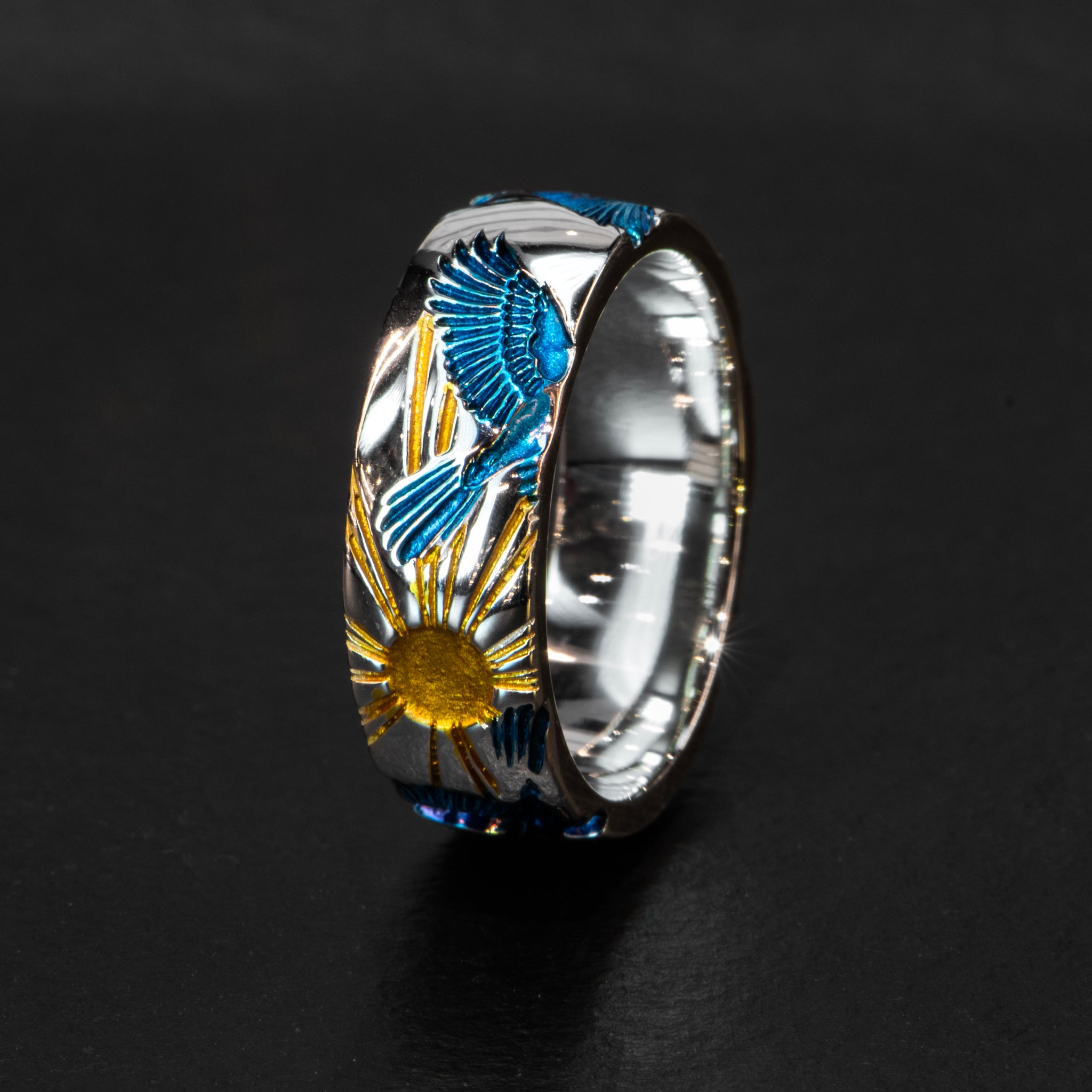 6mm Blue & Gold Band - CERULEAN FLIGHT - AHW Studio