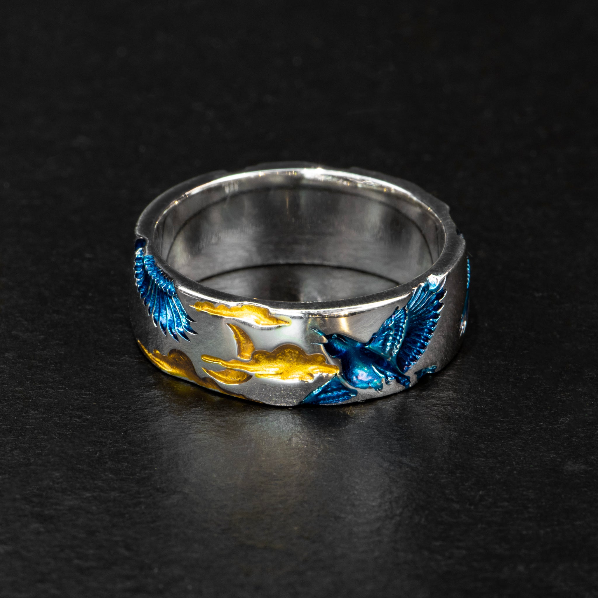 6mm Blue & Gold Band - CERULEAN FLIGHT - AHW Studio