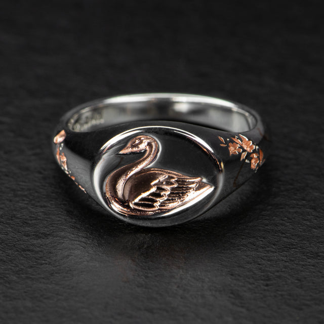 Luxury Swan Symbol Sterling Ring