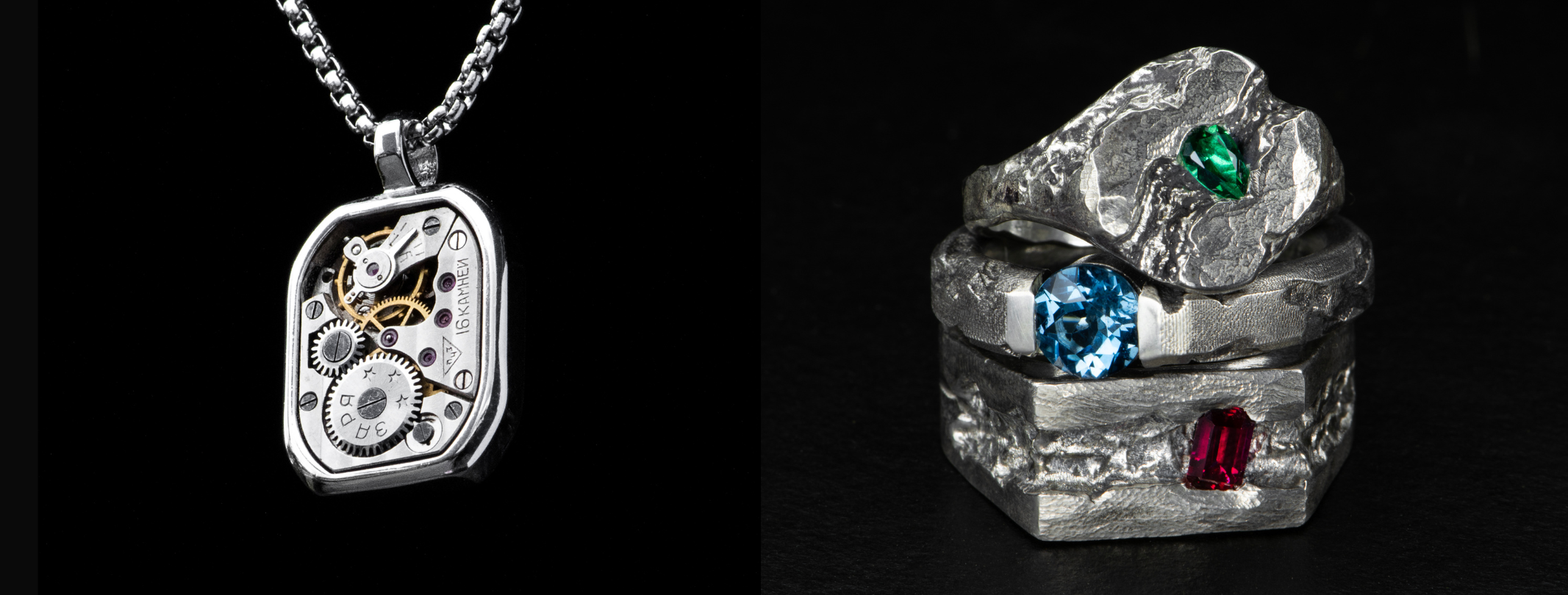 Sterling Silver Chain and Rings

