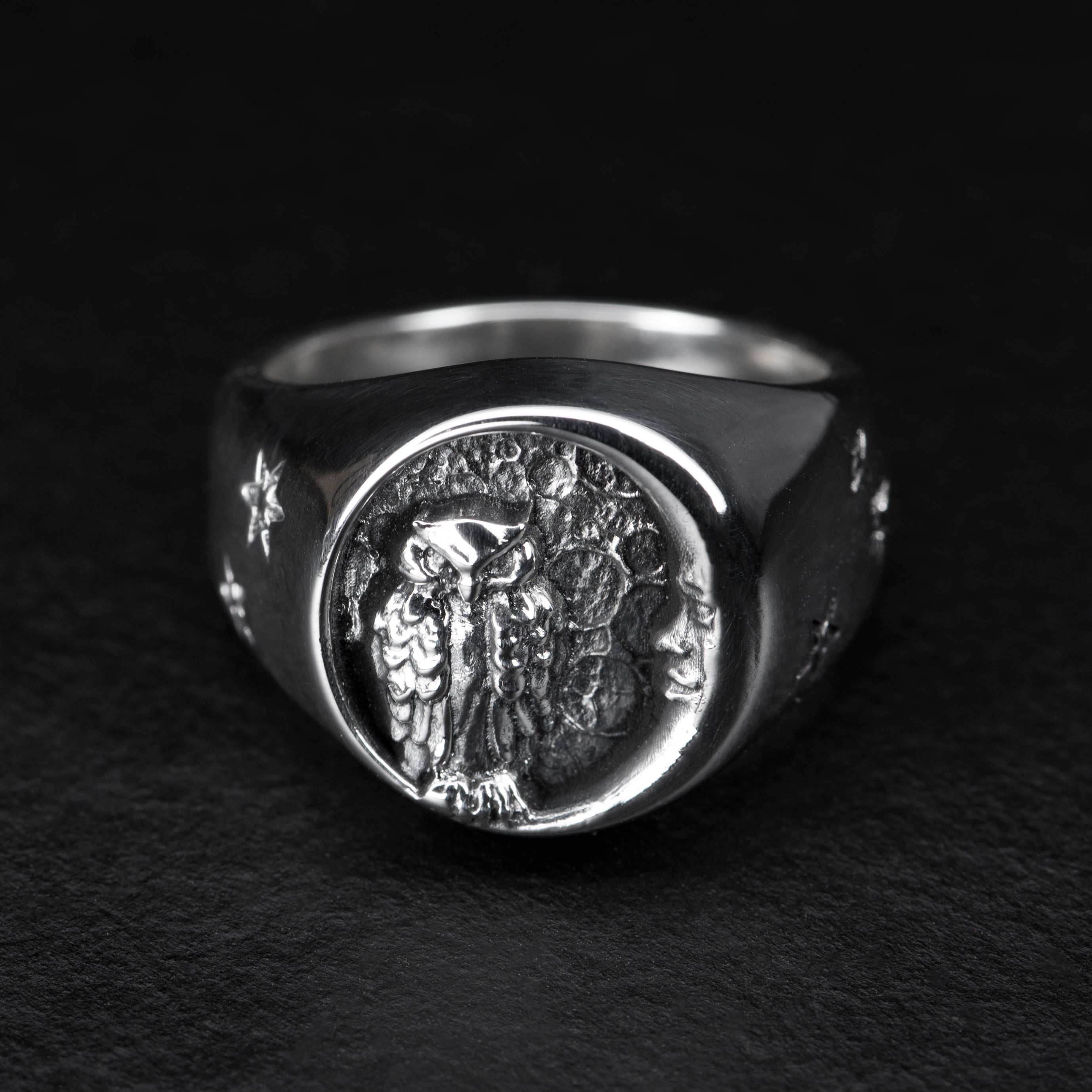 sterling silver owl ring