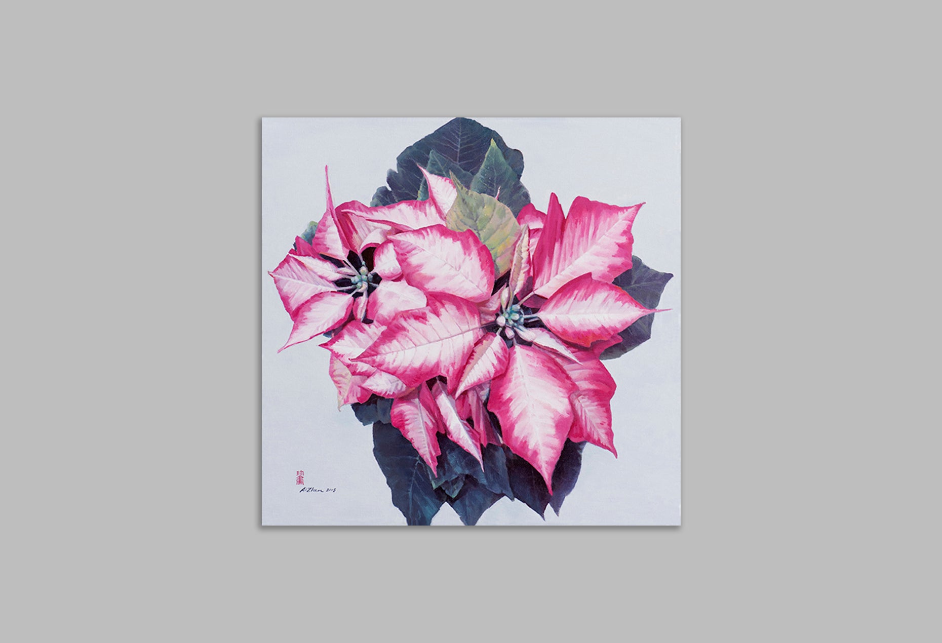 'Pink Poinsettias' - Aizhen Zhou 周爱珍 - AHW Studio